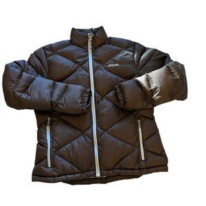 Womens Sherpa Down Quilted Puffer Jacket Brown Large 86166